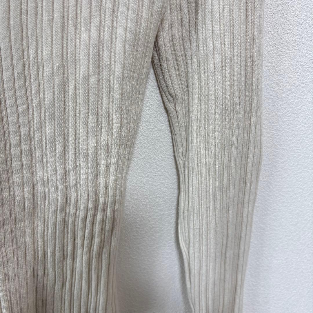 AZUL BY MOUSSY ハイネックフリルリブニット M アイボリーd694 10