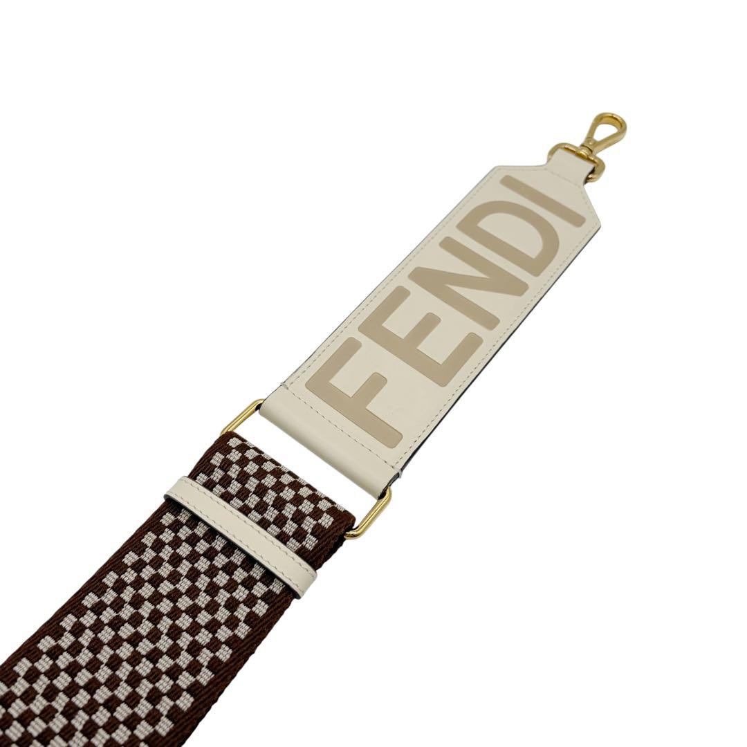 ⭐️美品⭐️ フェンディ ストラップユー リボン ヴィシー ブラウン 4