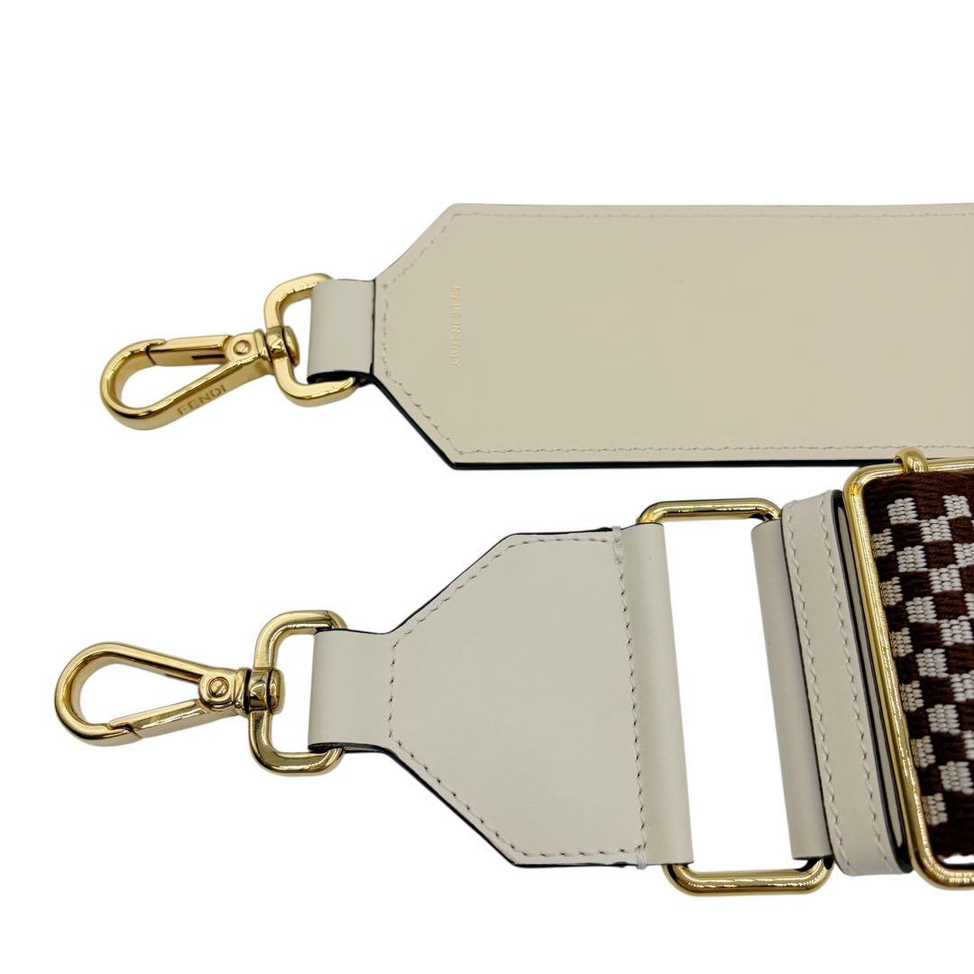 ⭐️美品⭐️ フェンディ ストラップユー リボン ヴィシー ブラウン 8