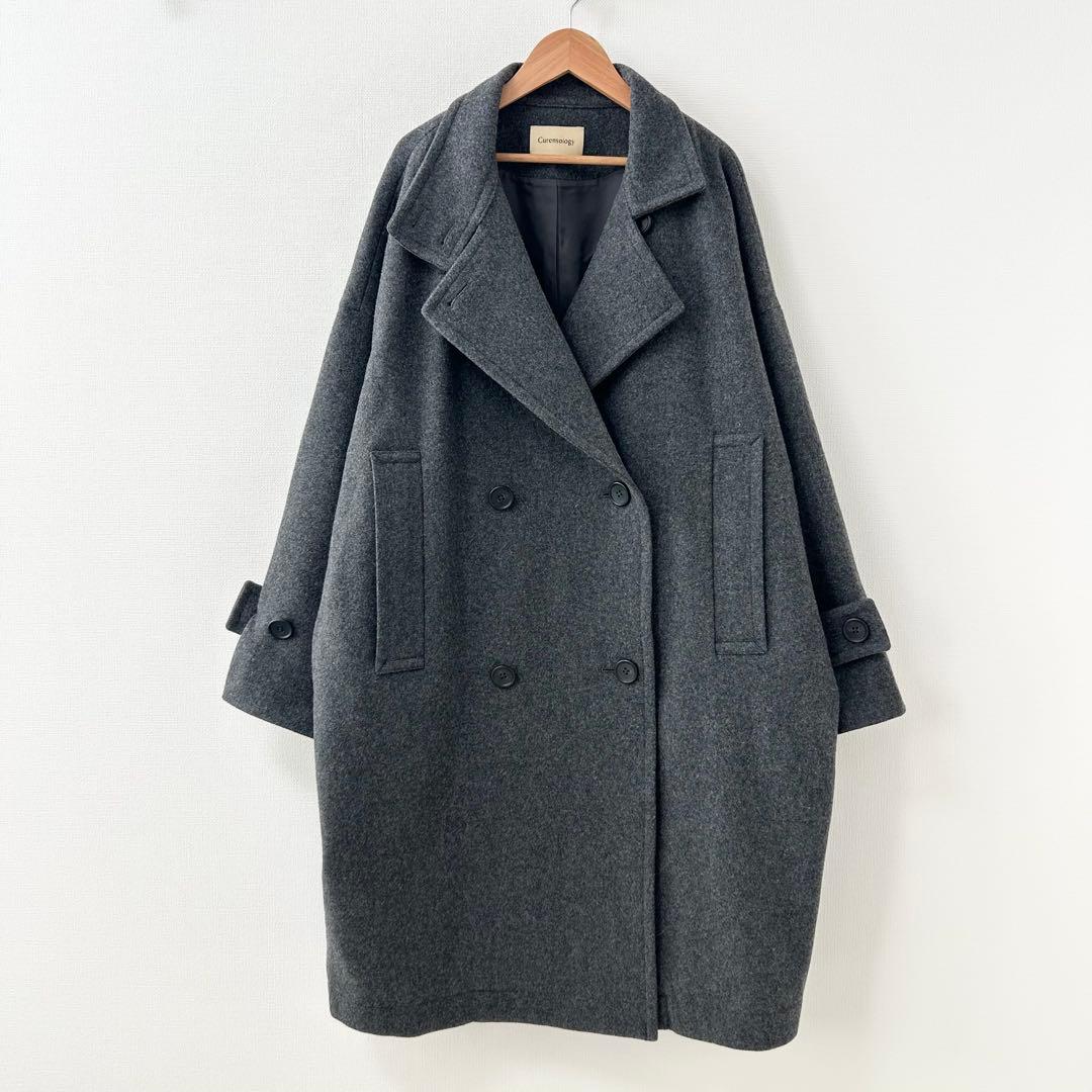 2024AW✨カレンソロジー　メルトンスタンドカラーコート　グレー
