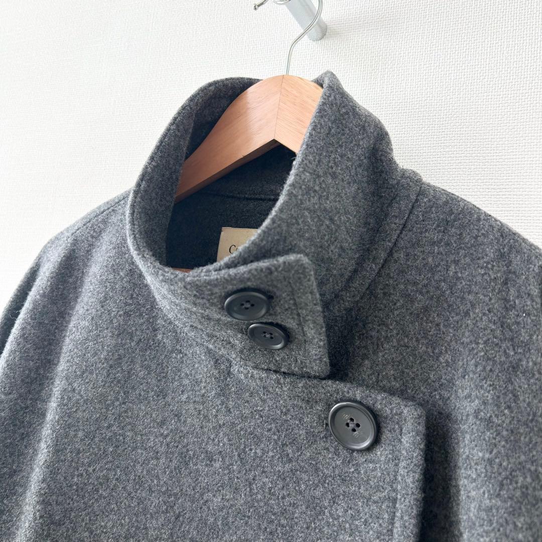 2024AW✨カレンソロジー　メルトンスタンドカラーコート　グレー 2
