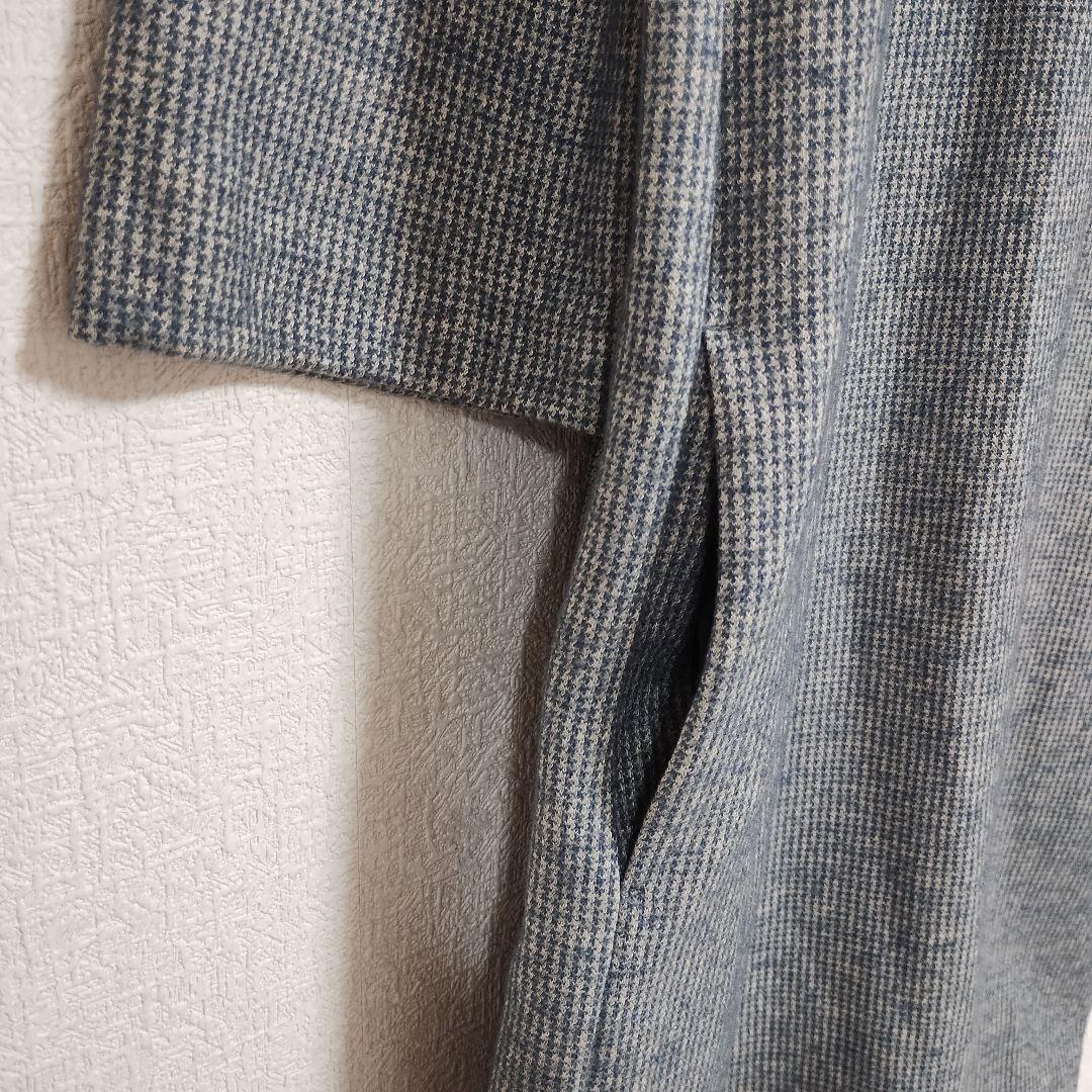 UNIQLO グレー ラウンドネック 七分袖 ニットワンピース M シンプル 春 4