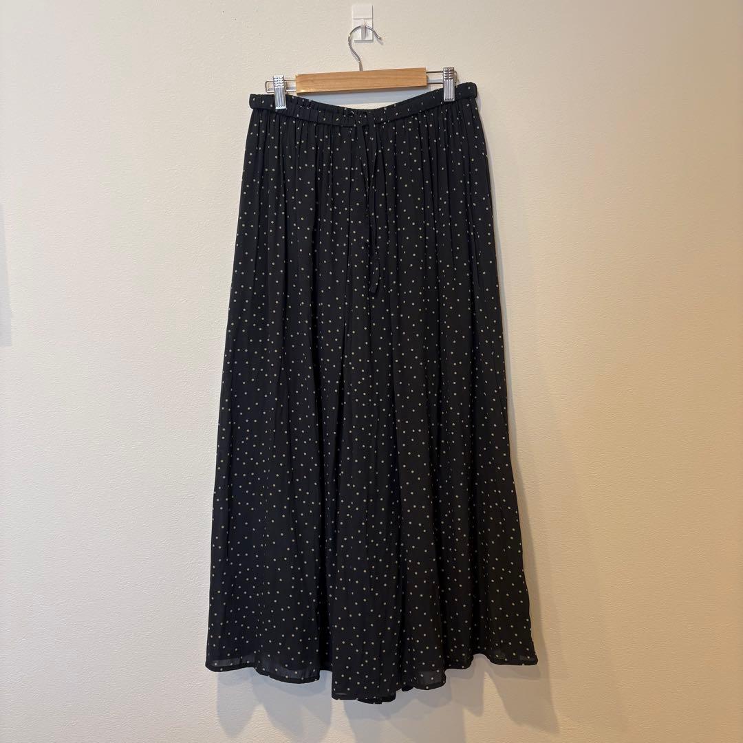 アメリカンホリック ワイドパンツ ドット　水玉　黒　ブラック L プリーツ 2
