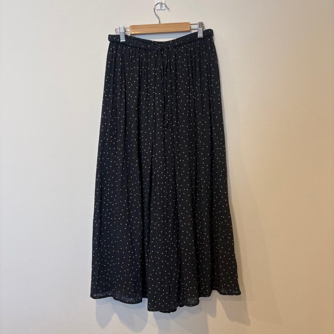 アメリカンホリック ワイドパンツ ドット　水玉　黒　ブラック L プリーツ 3