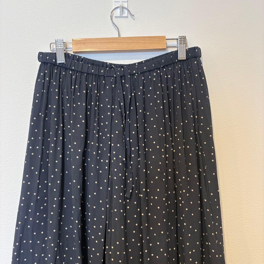 アメリカンホリック ワイドパンツ ドット　水玉　黒　ブラック L プリーツ 4