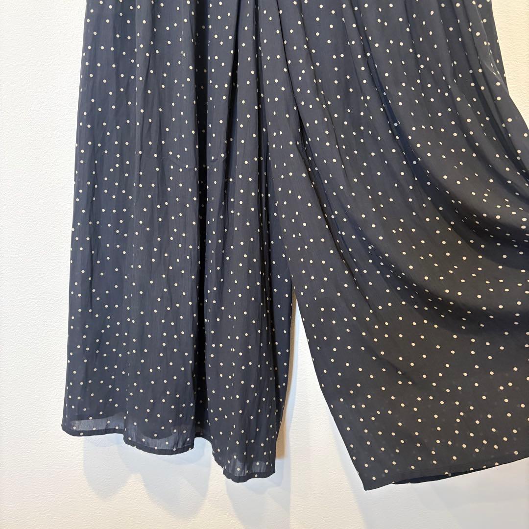 アメリカンホリック ワイドパンツ ドット　水玉　黒　ブラック L プリーツ 6