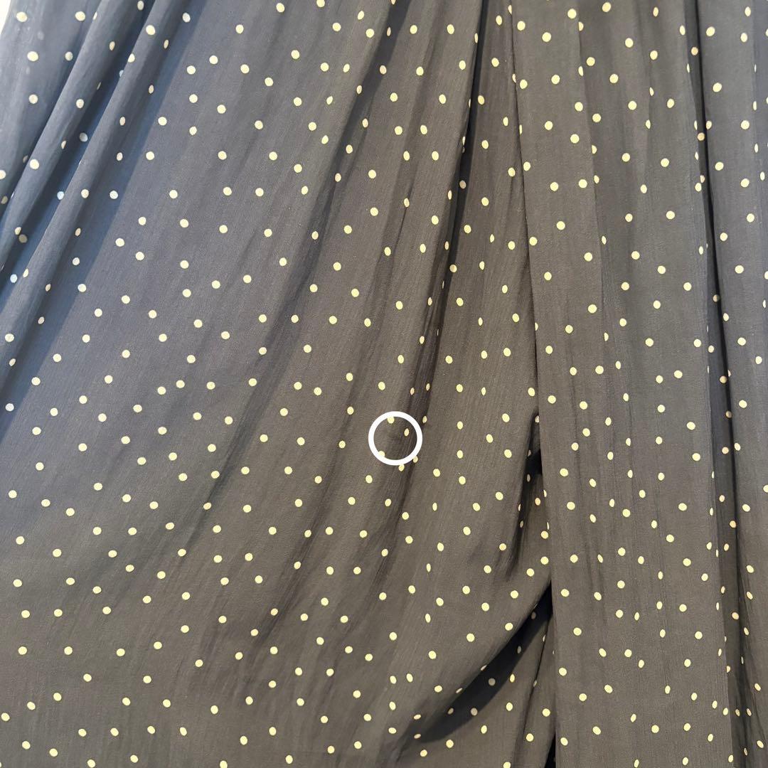 アメリカンホリック ワイドパンツ ドット　水玉　黒　ブラック L プリーツ 7