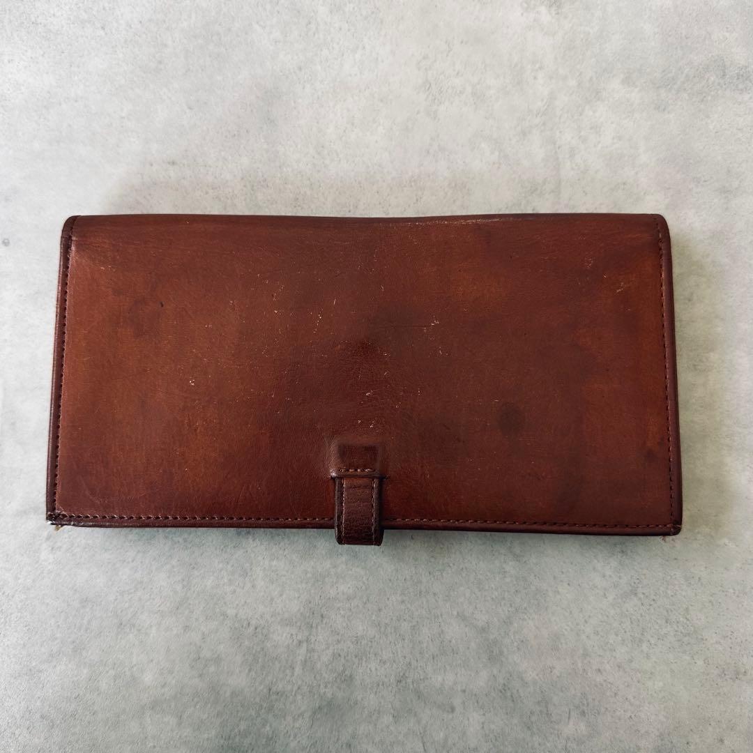 OLD COACH レザー　二つ折り長財布　札入れ 小銭入れ カード入れ 茶 2