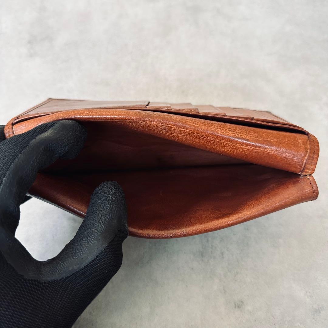OLD COACH レザー　二つ折り長財布　札入れ 小銭入れ カード入れ 茶 13