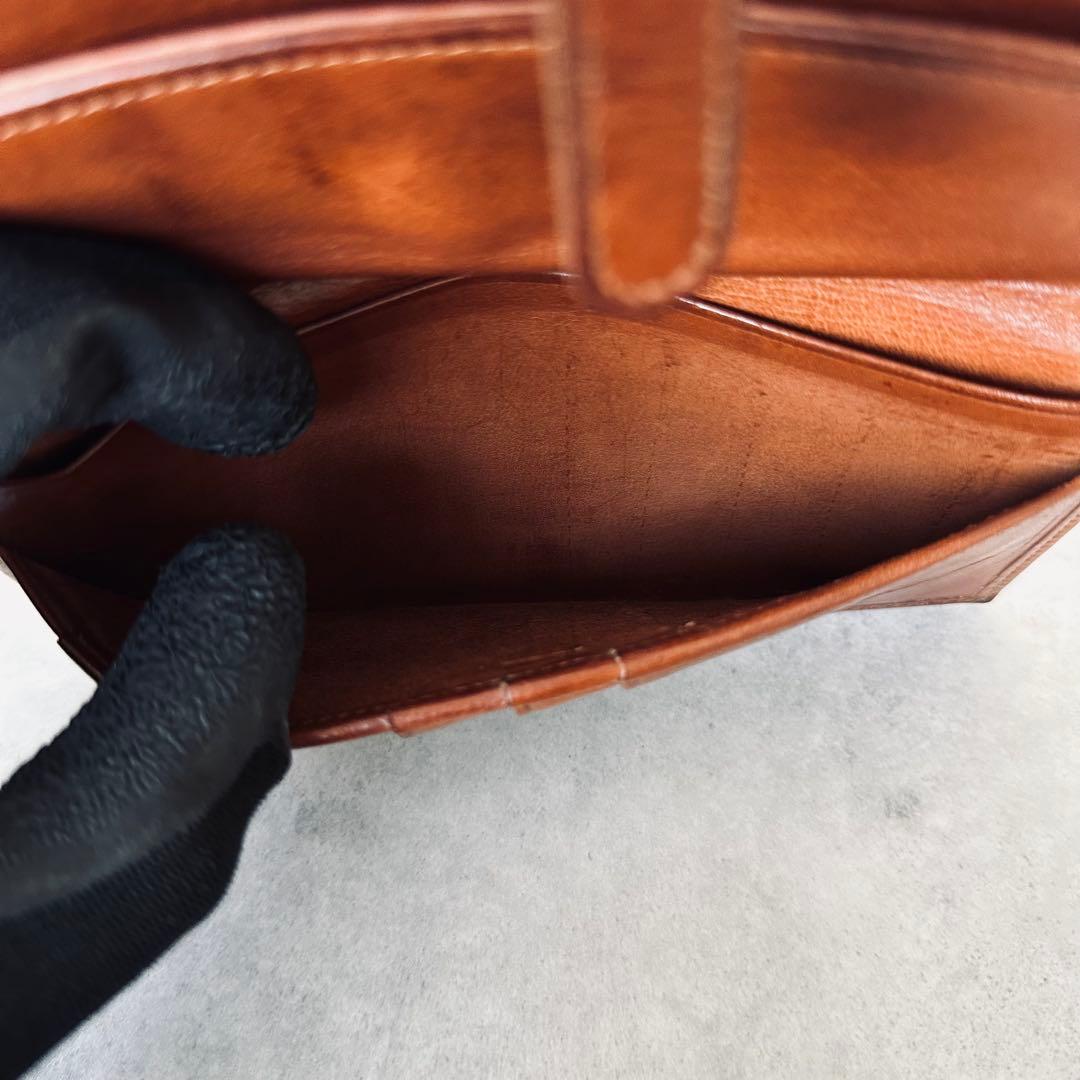 OLD COACH レザー　二つ折り長財布　札入れ 小銭入れ カード入れ 茶 14