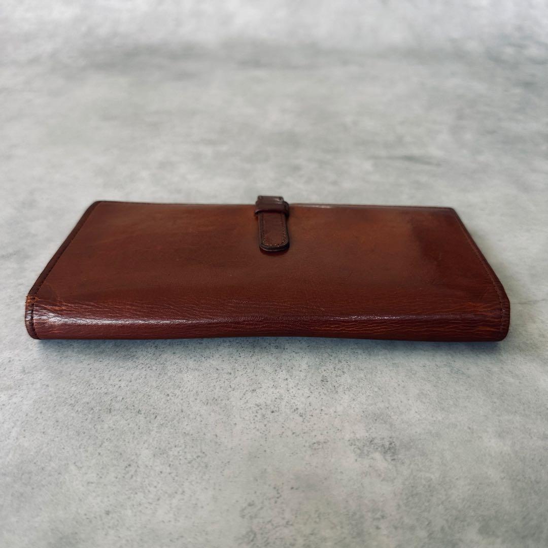 OLD COACH レザー　二つ折り長財布　札入れ 小銭入れ カード入れ 茶 5