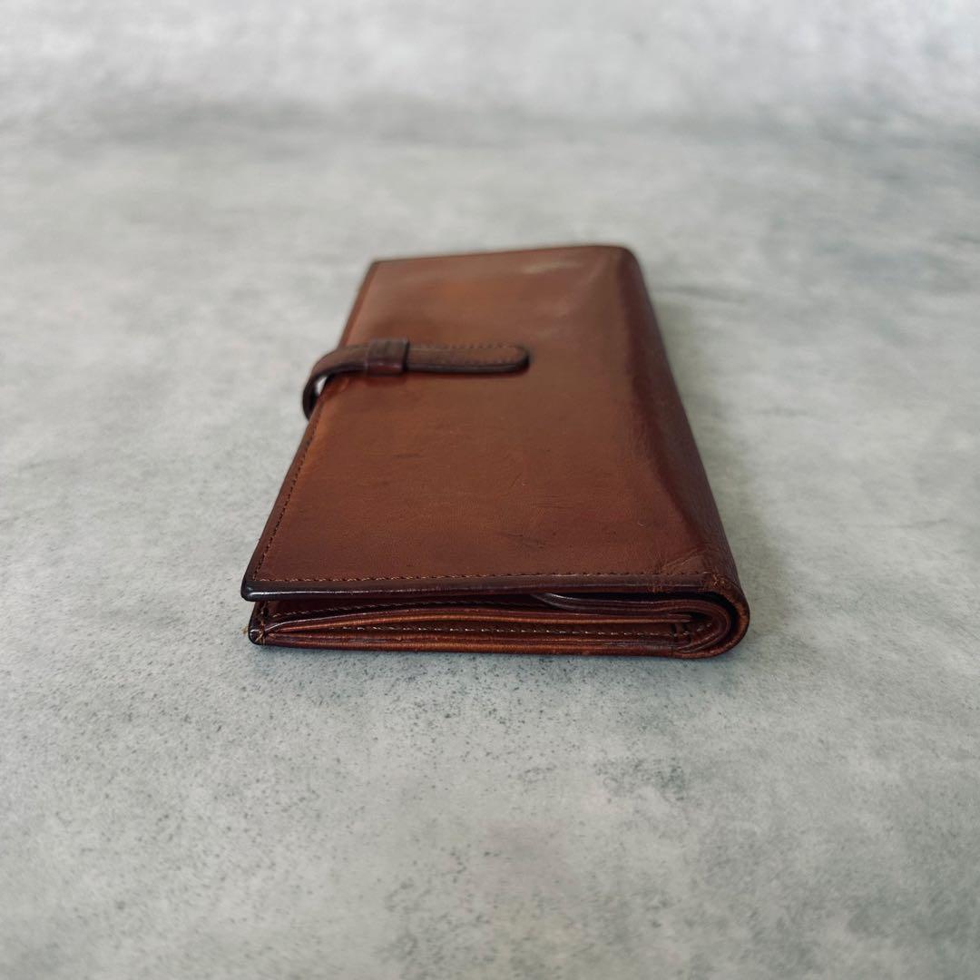 OLD COACH レザー　二つ折り長財布　札入れ 小銭入れ カード入れ 茶 6