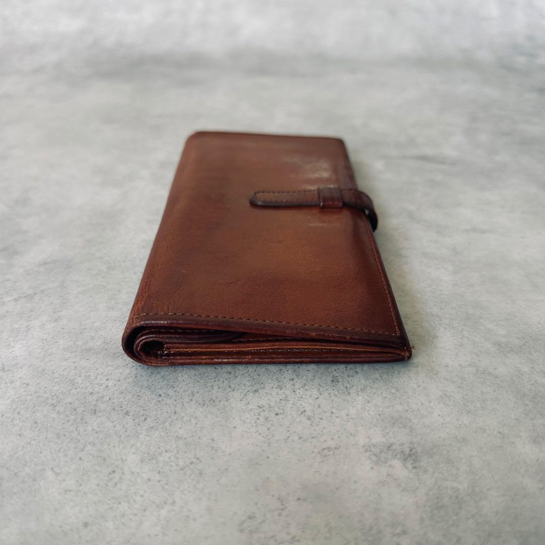 OLD COACH レザー　二つ折り長財布　札入れ 小銭入れ カード入れ 茶 7