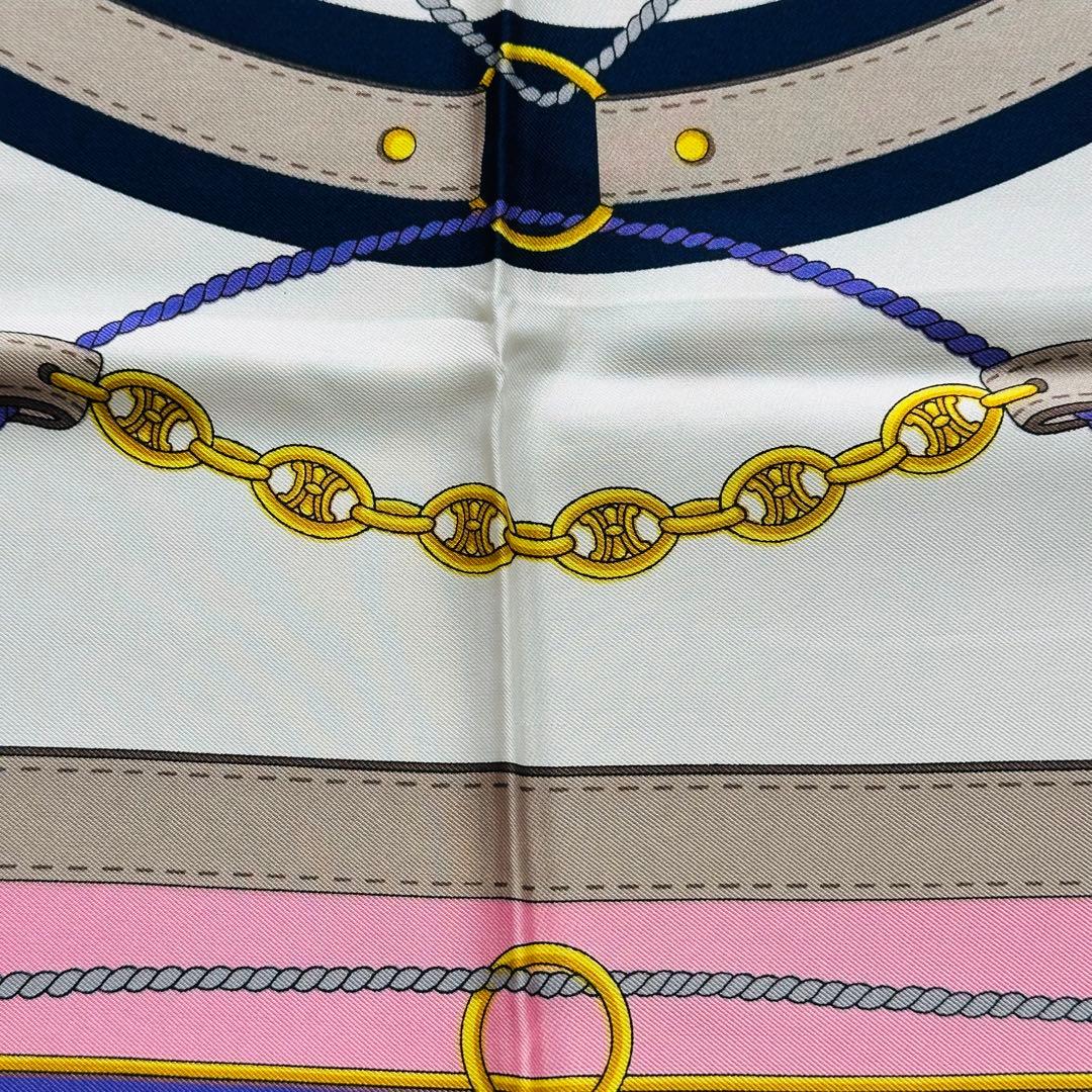 CELINE トリオンフ ベルト チェーン デザインシルクスカーフ 7