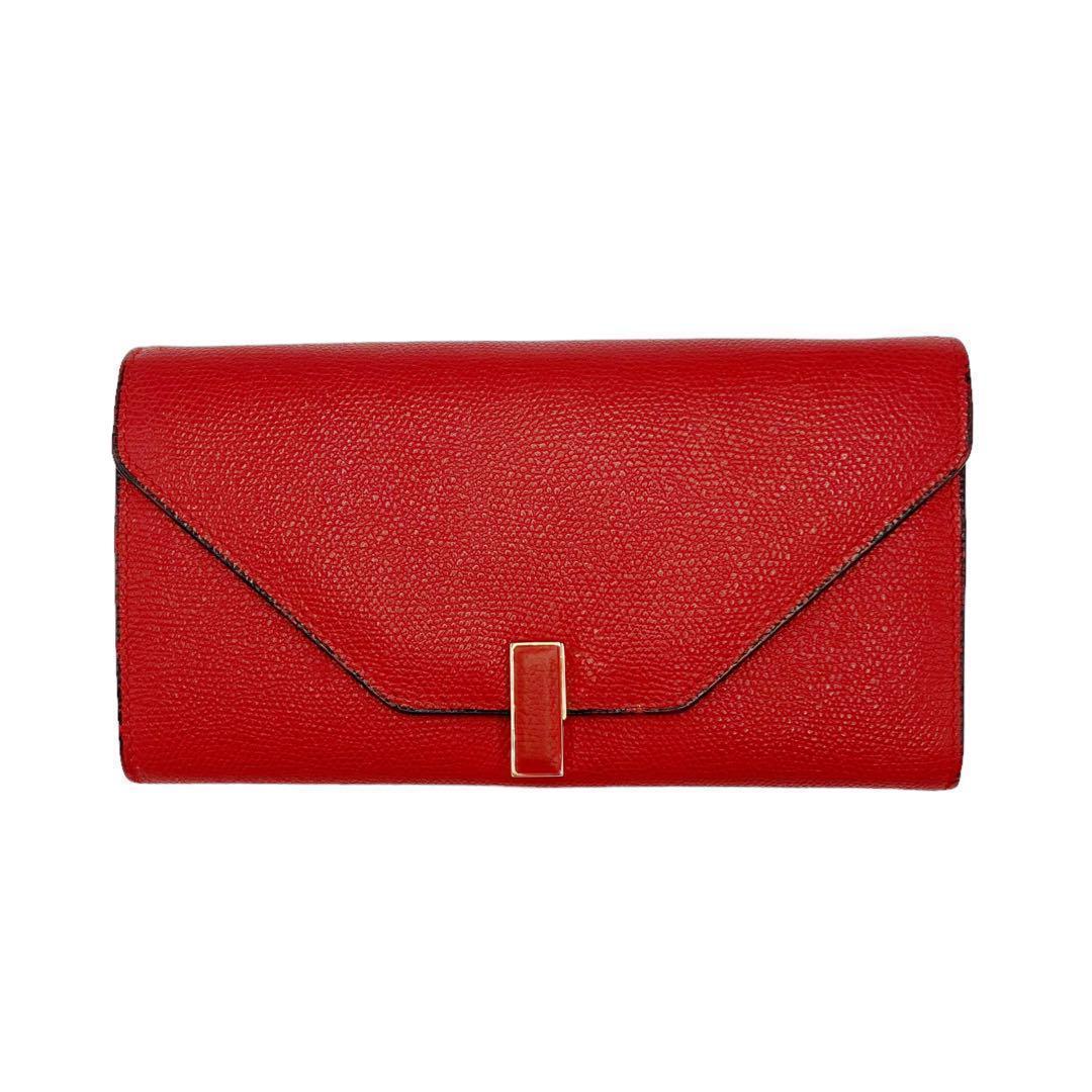 良品✨ ヴァレクストラ イジィデ チェーンウォレット 長財布 レッド 2