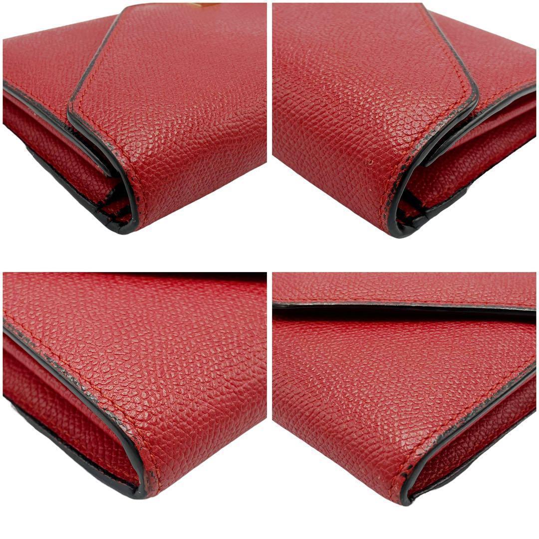 良品✨ ヴァレクストラ イジィデ チェーンウォレット 長財布 レッド 7