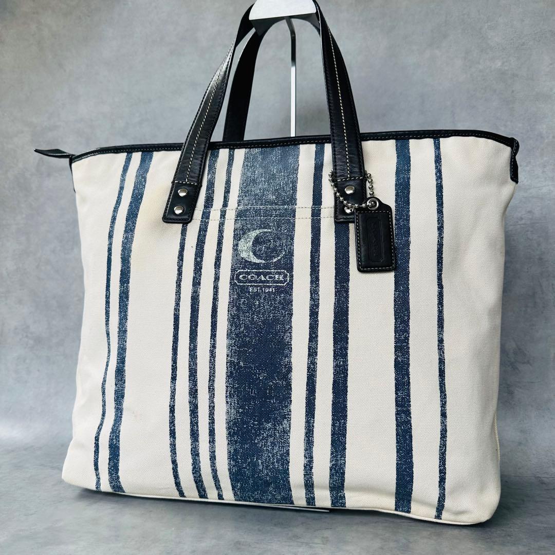 COACH Heritage Striped Large Tote Bag