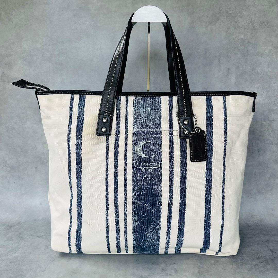 COACH Heritage Striped Large Tote Bag 2