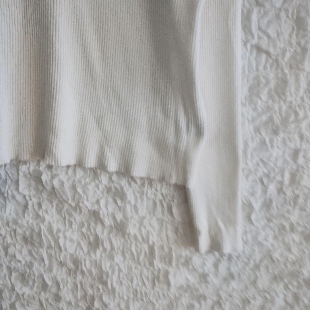 【シーインカーブ】リブ編みホワイトタートルネックセーター3XL着合わせ抜群 4