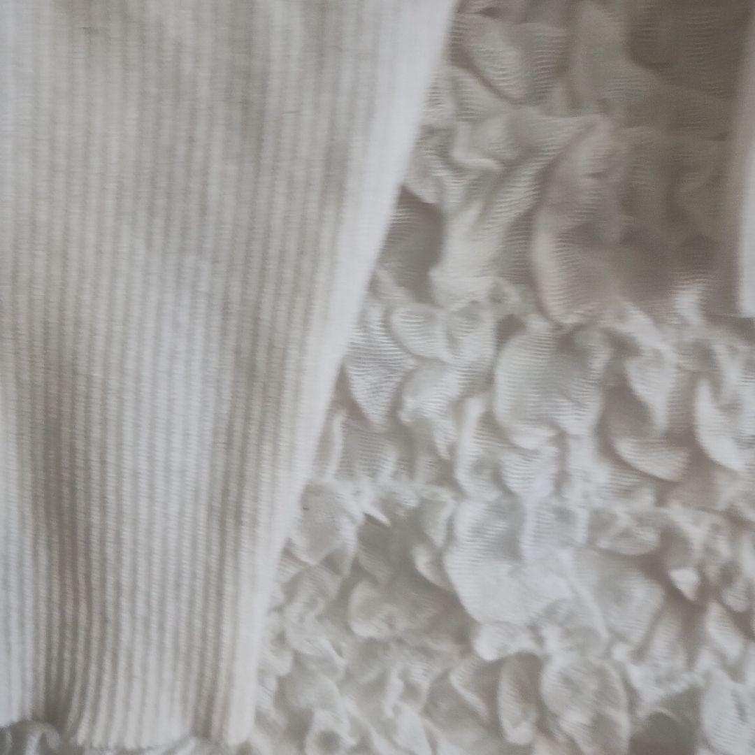 【シーインカーブ】リブ編みホワイトタートルネックセーター3XL着合わせ抜群 5