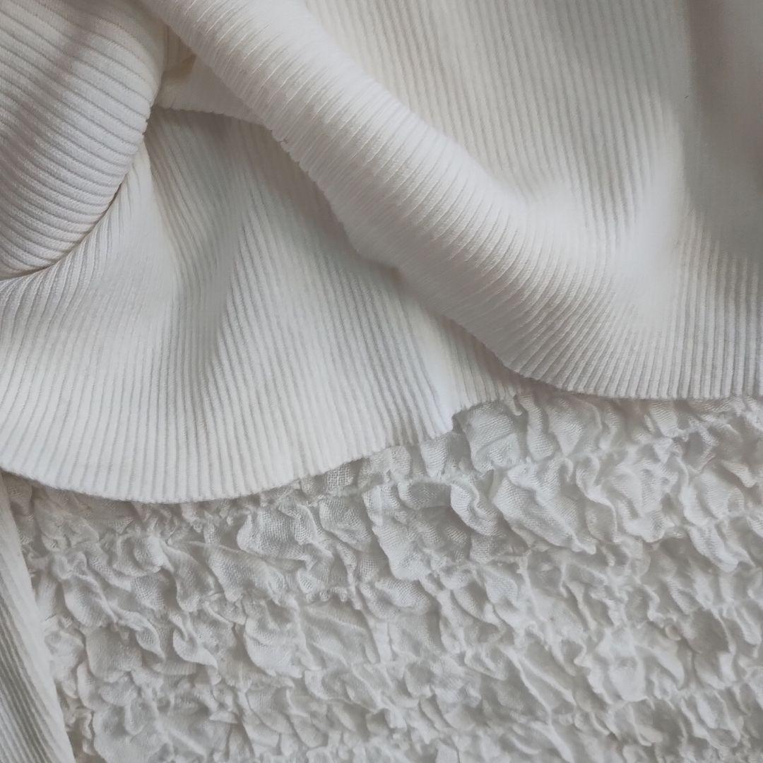 【シーインカーブ】リブ編みホワイトタートルネックセーター3XL着合わせ抜群 6