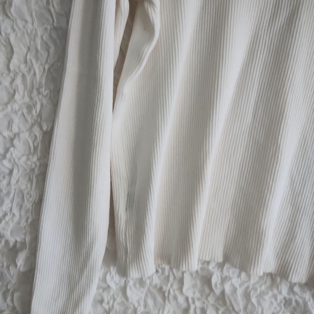 【シーインカーブ】リブ編みホワイトタートルネックセーター3XL着合わせ抜群 10