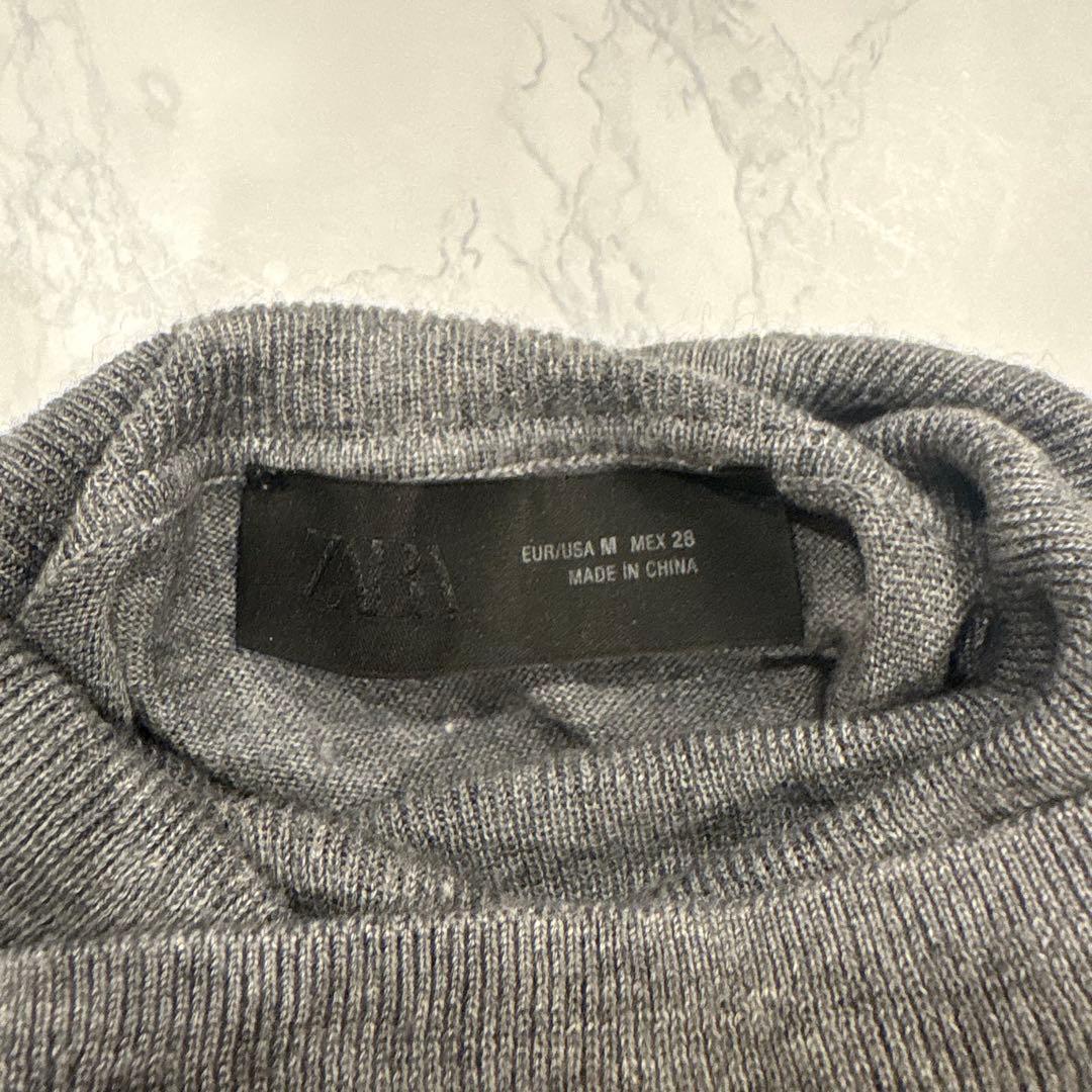 ザラ タートルネック ニットセーター 長袖 グレー 灰色　M レディース　無地 8