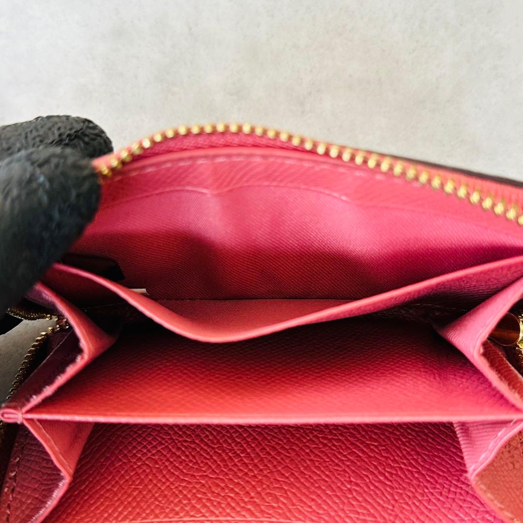 COACH クロスグレインレザー　ラウンドジップ　コインケース　ピンク 11