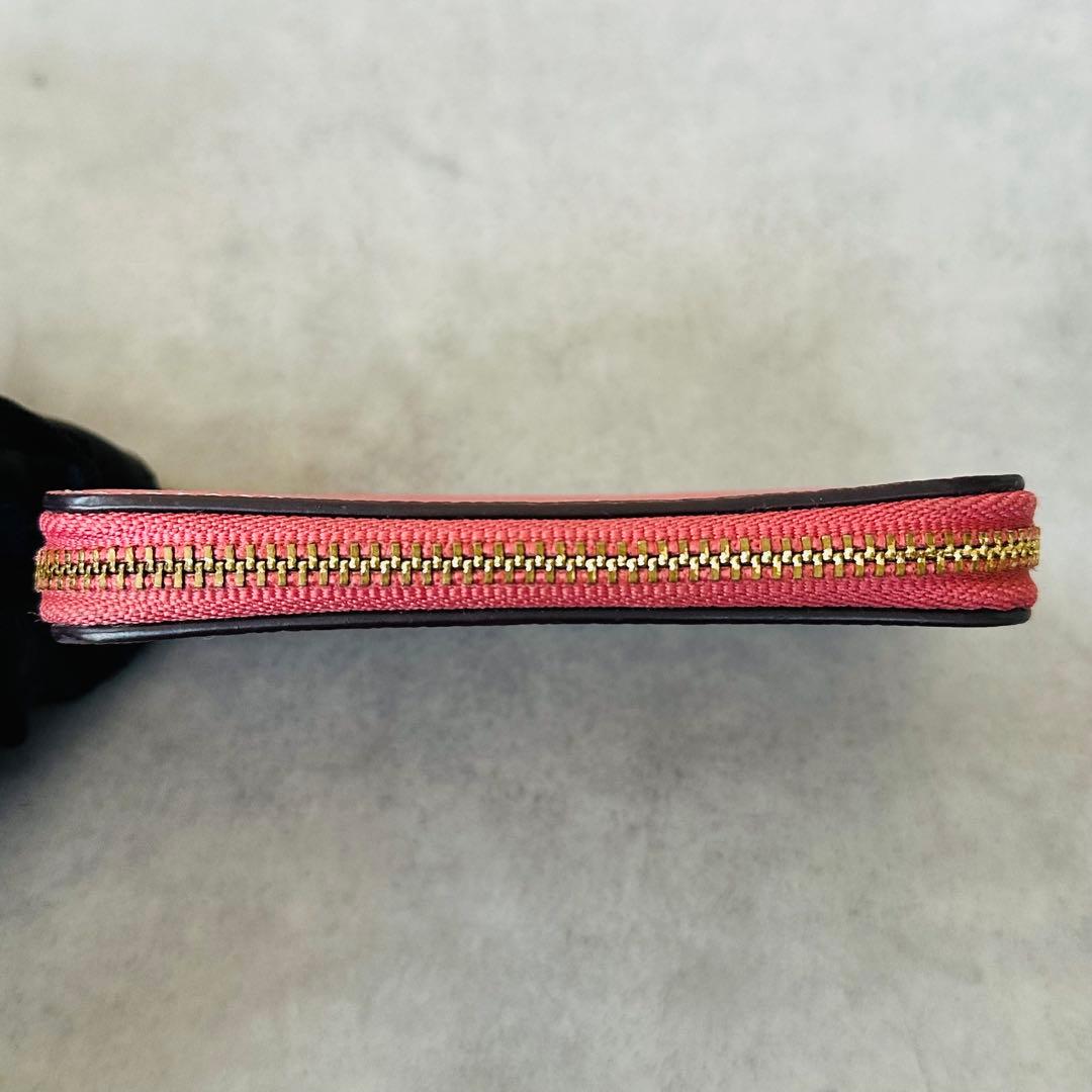 COACH クロスグレインレザー　ラウンドジップ　コインケース　ピンク 8