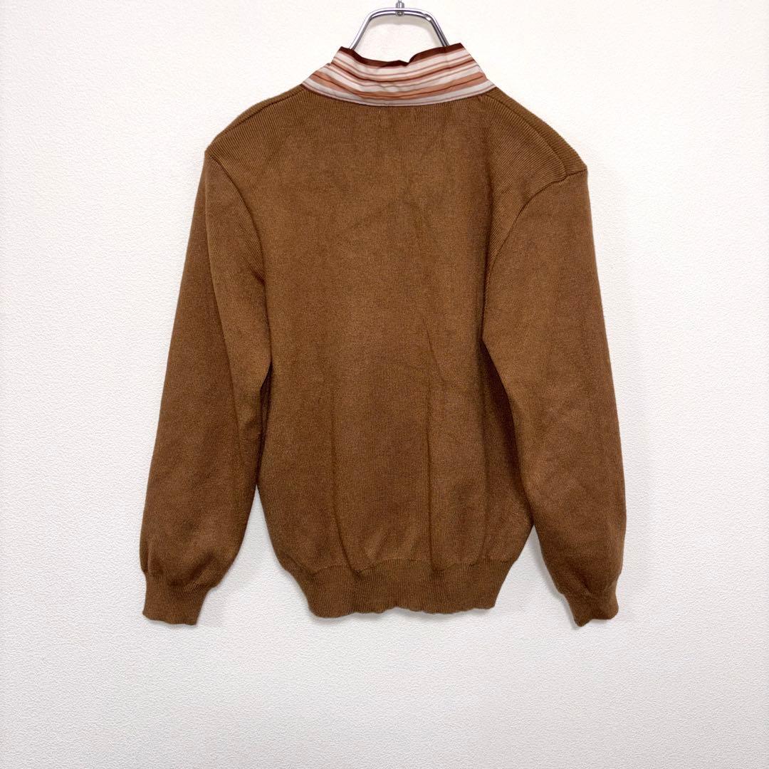 韓国ブランドリボン付きブラウンニットセーター Mダミーボタン d759 11