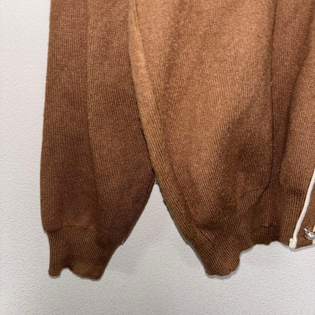 韓国ブランドリボン付きブラウンニットセーター Mダミーボタン d759 6