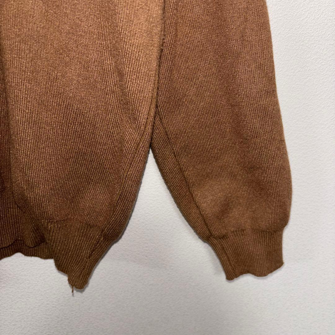 韓国ブランドリボン付きブラウンニットセーター Mダミーボタン d759 9