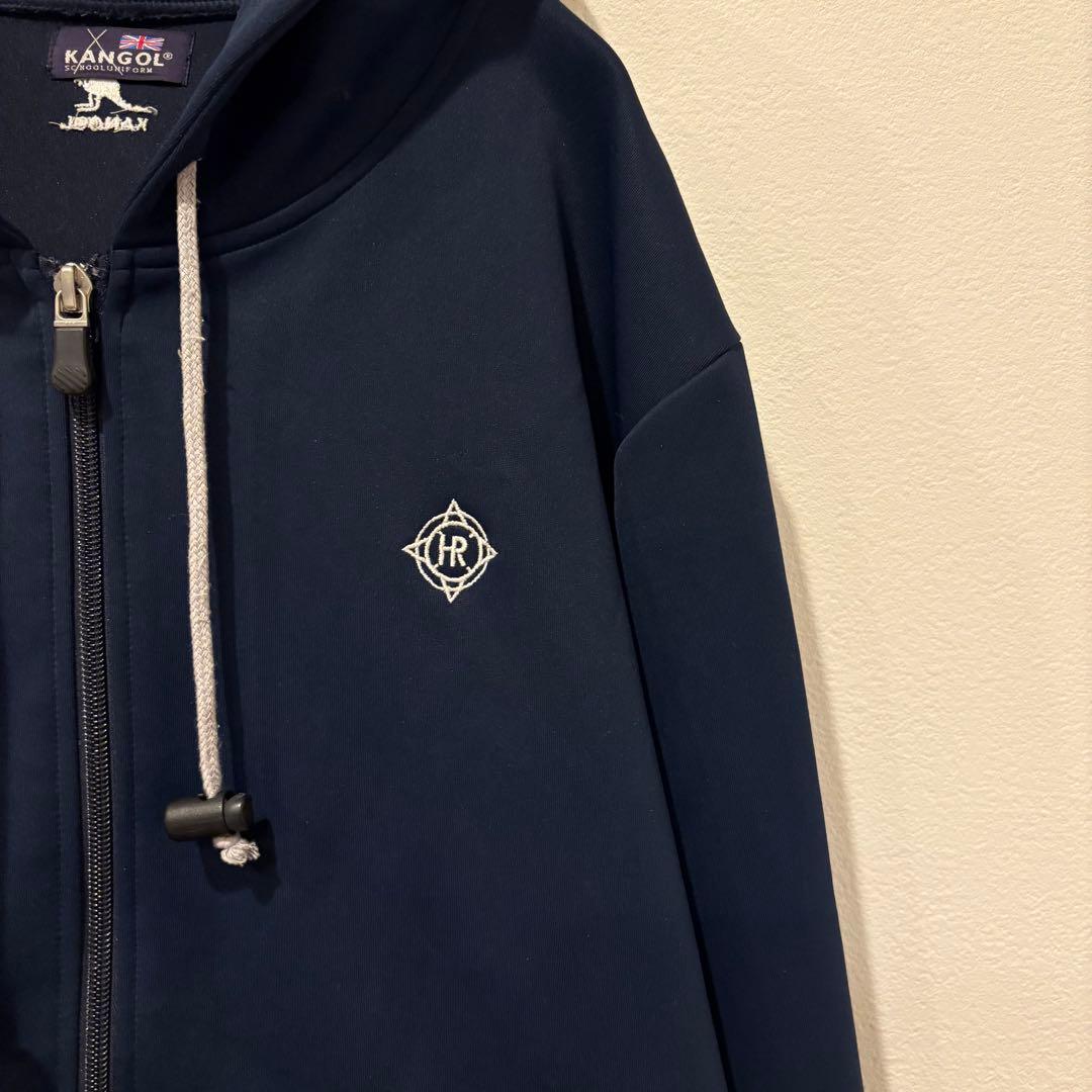 カンゴール パーカー ジップアップ フーディー 紺色　ネイビー L ワンポイント 5