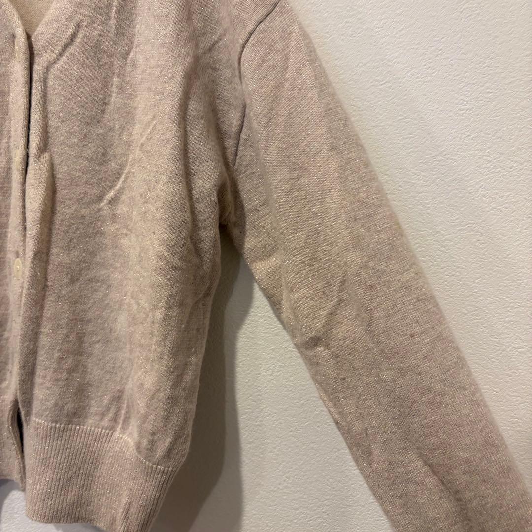 グリーンレーベルリラクシング ニットカーディガン ベージュ Vネック　M 前開き 5