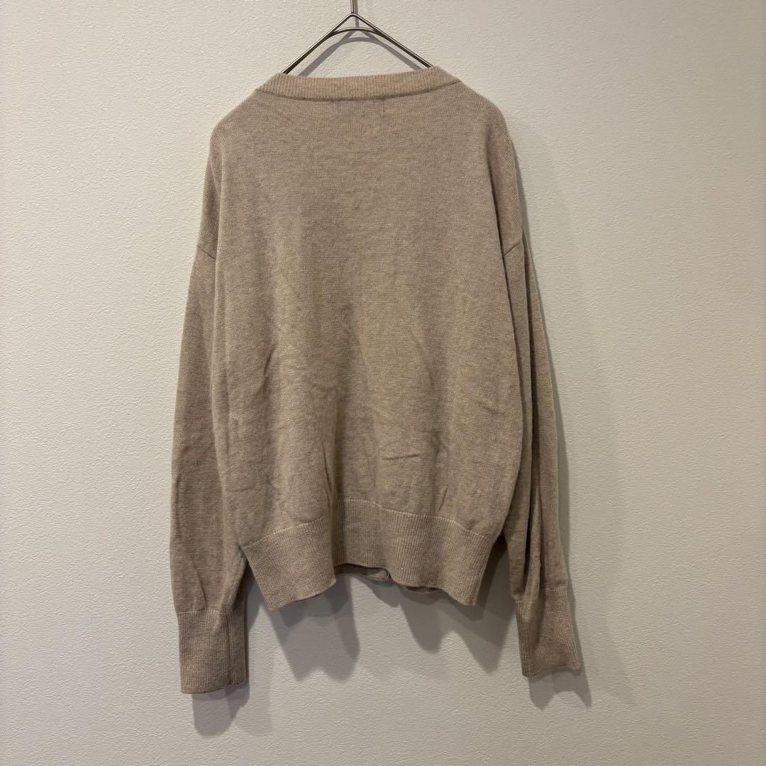 グリーンレーベルリラクシング ニットカーディガン ベージュ Vネック　M 前開き 6
