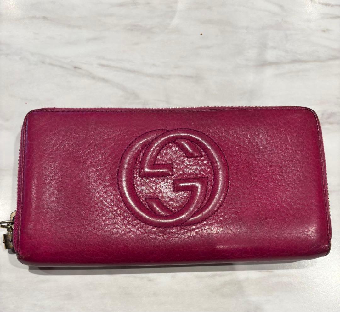 Gucci ピンク 長財布 レザー