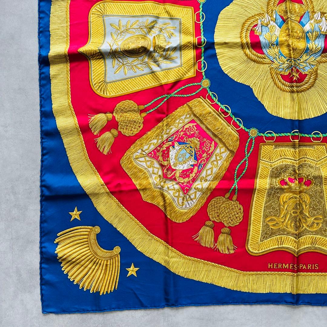 HERMES H 80 《サーベル飾袋》 フリンジ スカーフ 4