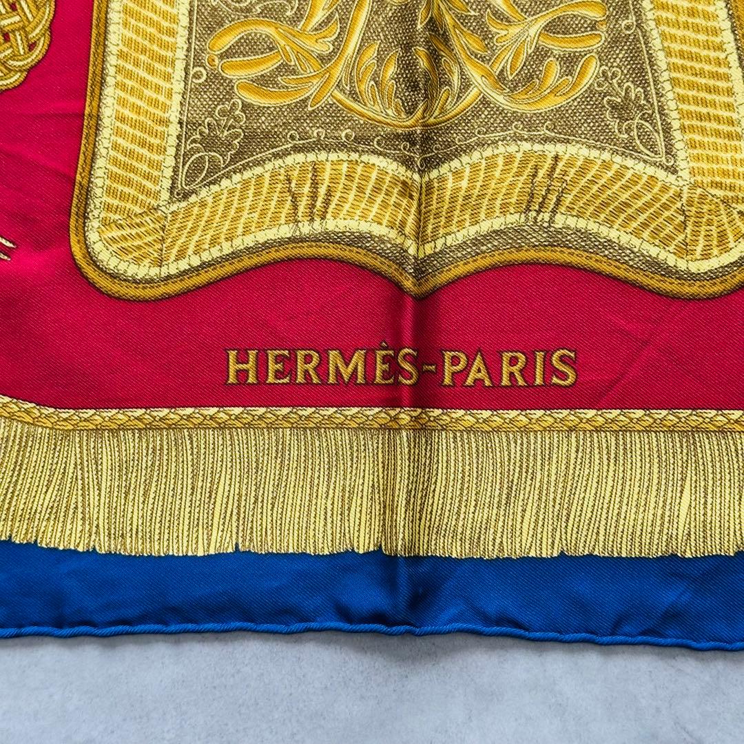 HERMES H 80 《サーベル飾袋》 フリンジ スカーフ 7
