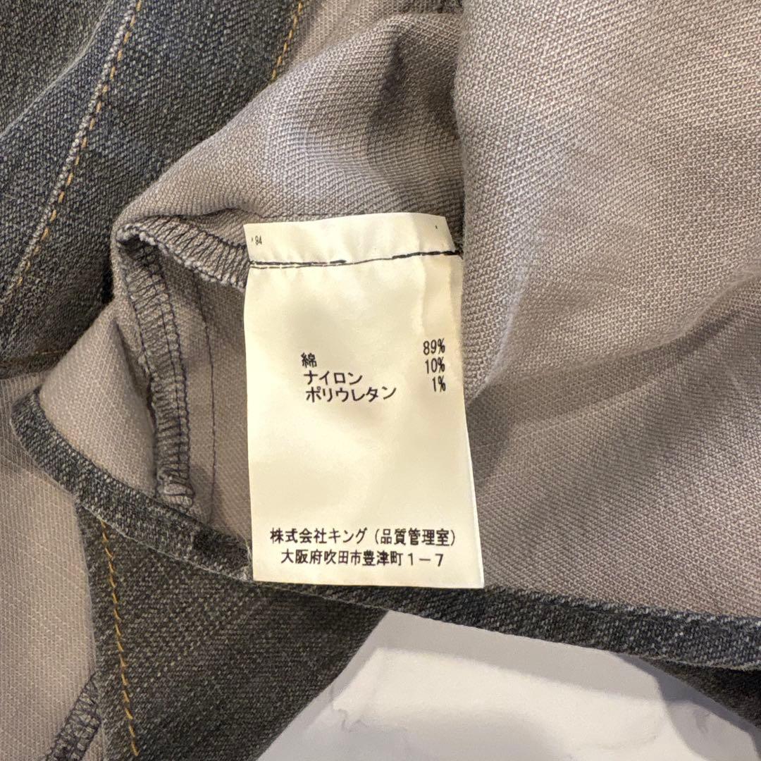 セシカブルー デニムジャケット　シャツ　長袖 ステッチ カジュアル グレー M 9