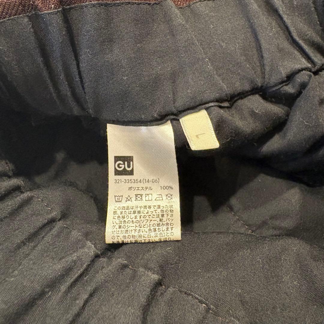 GU テーパードパンツ イージー ウエストゴム L ブラウン　茶色　カジュアル 7