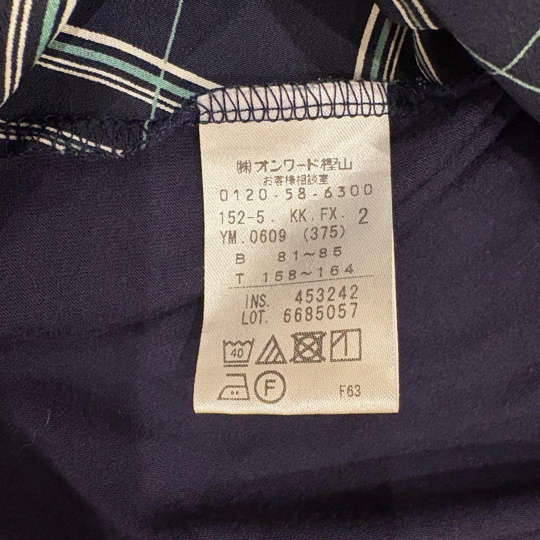 .anyFAM ブラウス ノースリーブ　紺色　ネイビー 2 チェック柄　おしゃれ 9