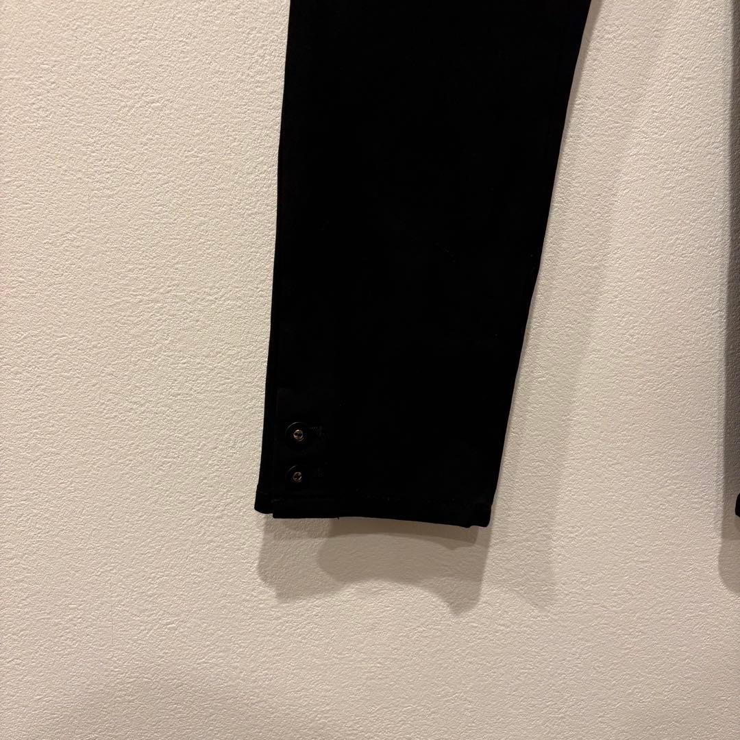 エニィスィス パンツ ストレッチ テーパード 黒　ブラック M 無地　カジュアル 4