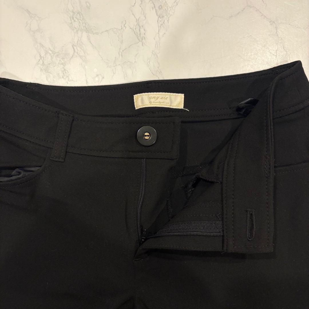 エニィスィス パンツ ストレッチ テーパード 黒　ブラック M 無地　カジュアル 7