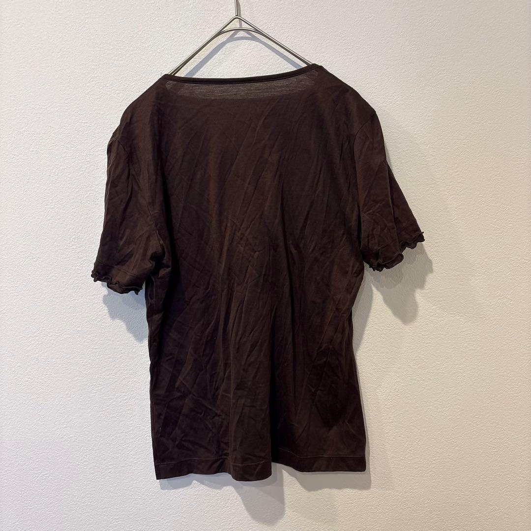 スマートピンク フリル 半袖カットソー トップス ブラウン 茶色　42 4