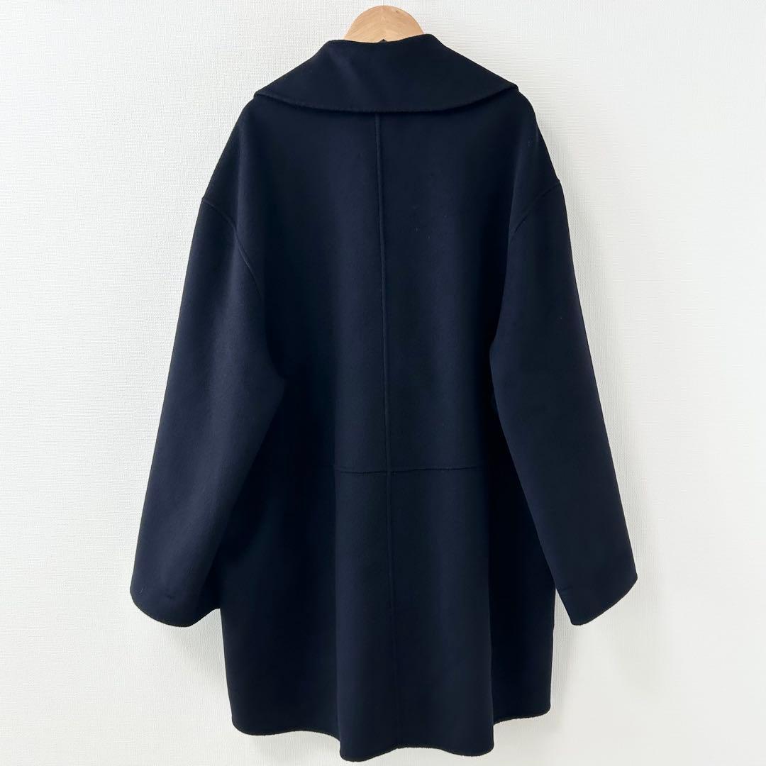 美品✨ノーブル　Super160sリバーミドルコート　ネイビー　36 2