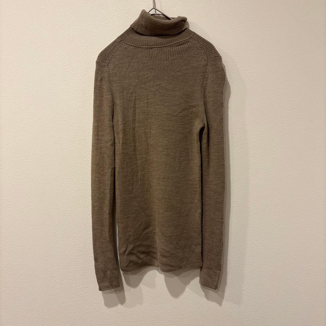 ユニクロ タートルネック リブニットセーター　ウール　ブラウン 茶色　M 4