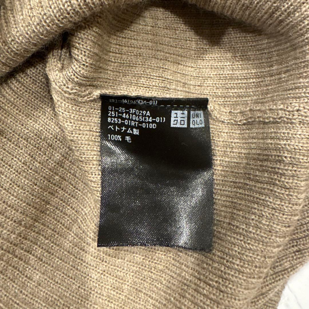 ユニクロ タートルネック リブニットセーター　ウール　ブラウン 茶色　M 6