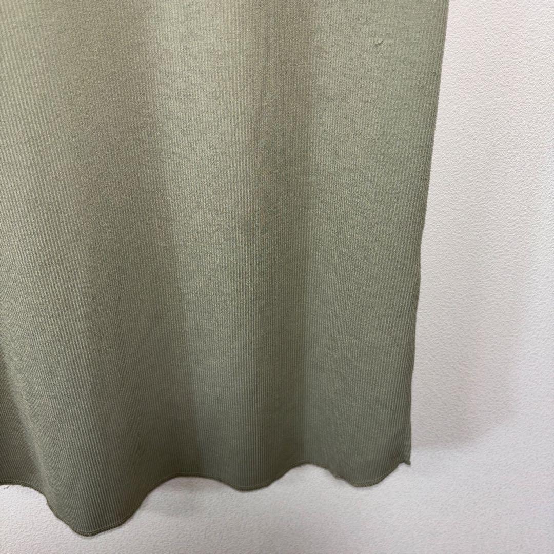 w closet半袖カットソーワンピース切りっぱなしF オリーブグリーンd702 11