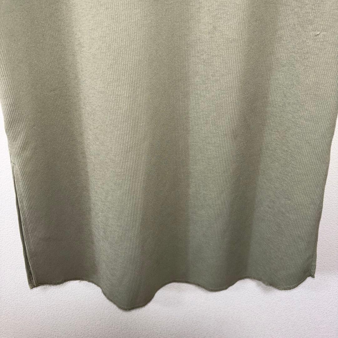 w closet半袖カットソーワンピース切りっぱなしF オリーブグリーンd702 12