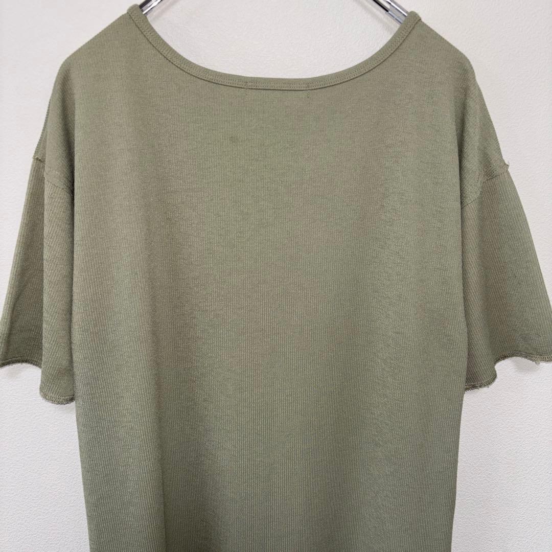 w closet半袖カットソーワンピース切りっぱなしF オリーブグリーンd702 15